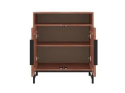 Buffet 2 Portes Et 1 Niche - Bois D'acacia Et Métal - Naturel Et Noir - VEDILA -Mobilier De Restaurant buffet 15698125