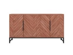 Buffet 4 Portes - Bois D'acacia Et Métal - Naturel Et Noir - VEDILA -Mobilier De Restaurant buffet 15698681