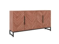 Buffet 4 Portes - Bois D'acacia Et Métal - Naturel Et Noir - VEDILA -Mobilier De Restaurant buffet 15698683