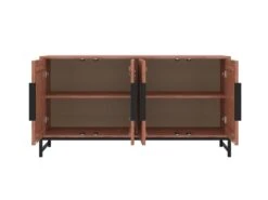 Buffet 4 Portes - Bois D'acacia Et Métal - Naturel Et Noir - VEDILA -Mobilier De Restaurant buffet 15698709