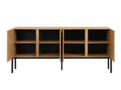 Buffet Avec 4 Portes - Naturel Clair Et Noir - MEMPHIS II -Mobilier De Restaurant buffet 16436881