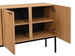 Buffet Avec 4 Portes - Naturel Clair Et Noir - MEMPHIS II -Mobilier De Restaurant buffet 16436883