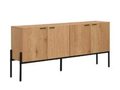 Buffet Avec 4 Portes - Naturel Clair Et Noir - MEMPHIS II -Mobilier De Restaurant buffet 16436911