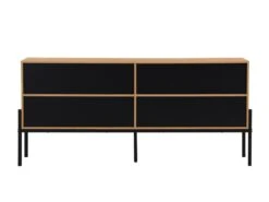 Buffet Avec 4 Portes - Naturel Clair Et Noir - MEMPHIS II -Mobilier De Restaurant buffet 16436913