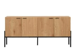 Buffet Avec 4 Portes - Naturel Clair Et Noir - MEMPHIS II -Mobilier De Restaurant buffet 16436937