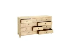 Buffet 10 Tiroirs Bois Naturel Clair - ODENSE -Mobilier De Restaurant buffet 17623127