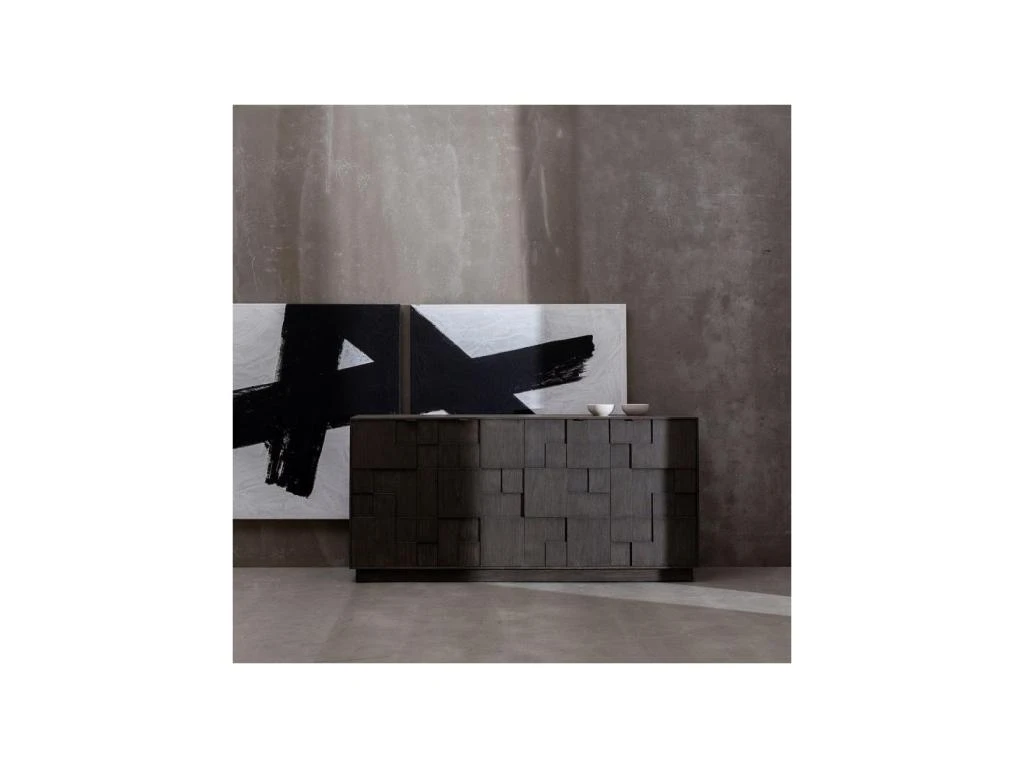 Buffet 4 Portes Bois Gris - VIJOR 2 Buffet 4 Portes Bois Gris - VIJOR – Image 2