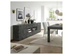 Buffet 2 Portes 4 Tiroirs Béton Ciré Foncé - TICATO 7 Buffet 2 Portes 4 Tiroirs Béton Ciré Foncé - TICATO -Mobilier De Restaurant buffet 17623661