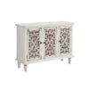 Buffet 3 Portes Verre/Bois Blanc - BYSHA