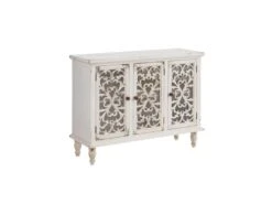 Buffet 3 Portes Verre/Bois Blanc - BYSHA