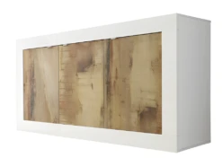 Buffet 3 Portes Blanc/Planches Bois - MATERA -Mobilier De Restaurant buffet 17623975