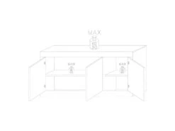 Buffet 3 Portes Blanc/Planches Bois - MATERA -Mobilier De Restaurant buffet 17623977