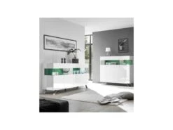 Buffet 4 Portes Laqué Blanc à LEDs - TARENTE N°3 -Mobilier De Restaurant buffet 17624311