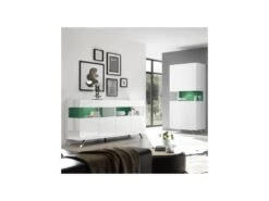 Buffet 4 Portes Laqué Blanc à LEDs - TARENTE N°3 -Mobilier De Restaurant buffet 17624313