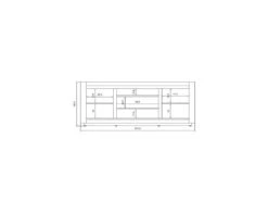 Buffet 4 Portes 1 Tiroir Chêne Naturel à LEDs - OSTENDE -Mobilier De Restaurant buffet 17624589