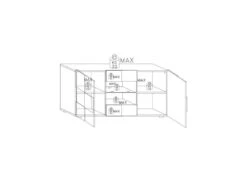 Buffet 2 Portes 2 Tiroirs Laqué Blanc Brillant LED's - TICATO -Mobilier De Restaurant buffet 17624865