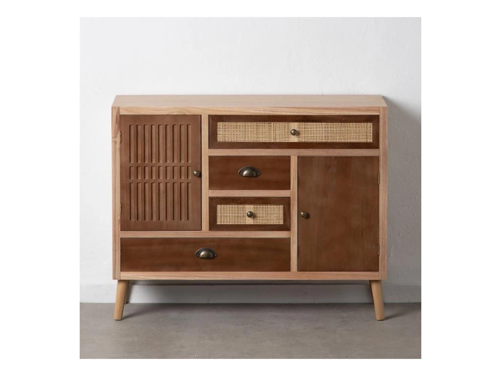 Buffet 2 Portes 4 Tiroirs Bois/Rotin - BISCUIT 3 Buffet 2 Portes 4 Tiroirs Bois/Rotin - BISCUIT – Image 3