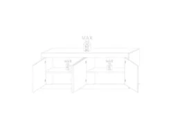 Buffet 4 Portes Blanc/Planches Bois - MATERA -Mobilier De Restaurant buffet 17624893