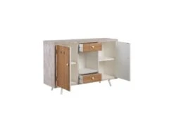 Buffet 1 Niche 2 Portes 2 Tiroirs Bois Blanchi - PATY -Mobilier De Restaurant buffet 17625127