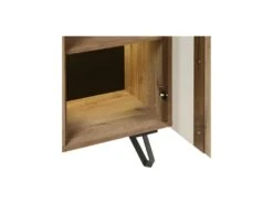 Argentier 2 Portes Chêne Miel/Métal à Leds - CENIZA -Mobilier De Restaurant buffet 17625753