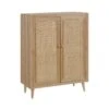 Armoire De Salon 2 Portes Bois Naturel/Rotin - NOLIMP
