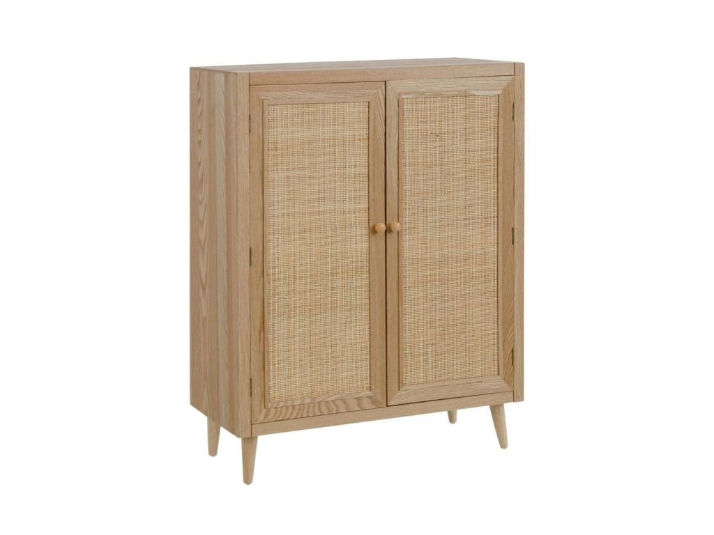 Armoire De Salon 2 Portes Bois Naturel/Rotin - NOLIMP 1 Armoire De Salon 2 Portes Bois Naturel/Rotin - NOLIMP
