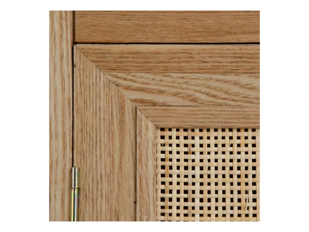 Armoire De Salon 2 Portes Bois Naturel/Rotin - NOLIMP 4 Armoire De Salon 2 Portes Bois Naturel/Rotin - NOLIMP – Image 4