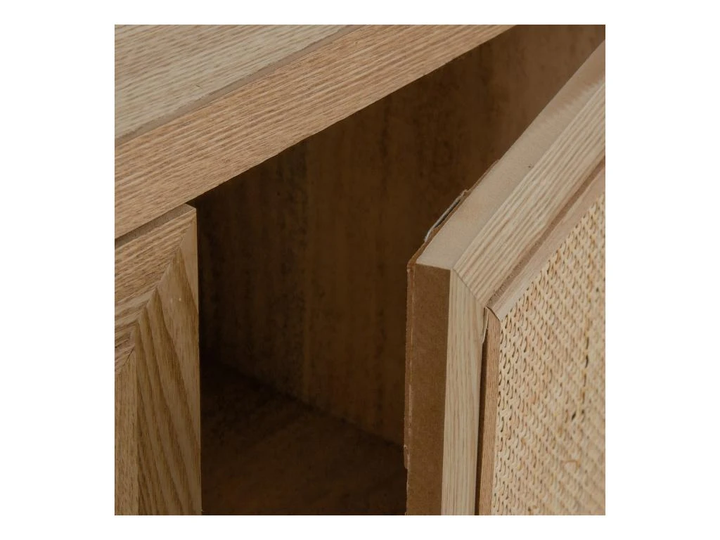 Armoire De Salon 2 Portes Bois Naturel/Rotin - NOLIMP 5 Armoire De Salon 2 Portes Bois Naturel/Rotin - NOLIMP – Image 5