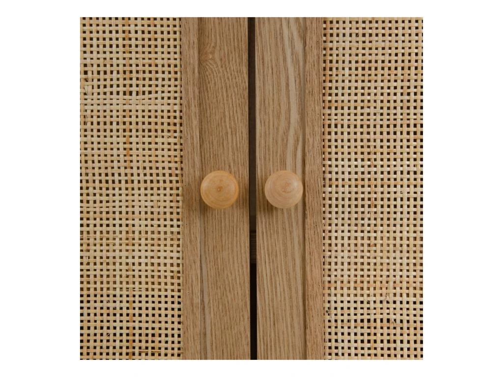 Armoire De Salon 2 Portes Bois Naturel/Rotin - NOLIMP 6 Armoire De Salon 2 Portes Bois Naturel/Rotin - NOLIMP – Image 6