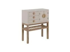 Meuble D'entrée 3 Tiroirs 2 Portes 1 Niche Bois/Taupe - ADRIANA