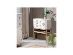 Meuble D'entrée 3 Tiroirs 2 Portes 1 Niche Bois/Taupe - ADRIANA -Mobilier De Restaurant buffet 17635503