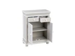Meuble D'entrée 2 Portes 2 Tiroirs Bois/Gris Blanc - PERLA -Mobilier De Restaurant buffet 17635523