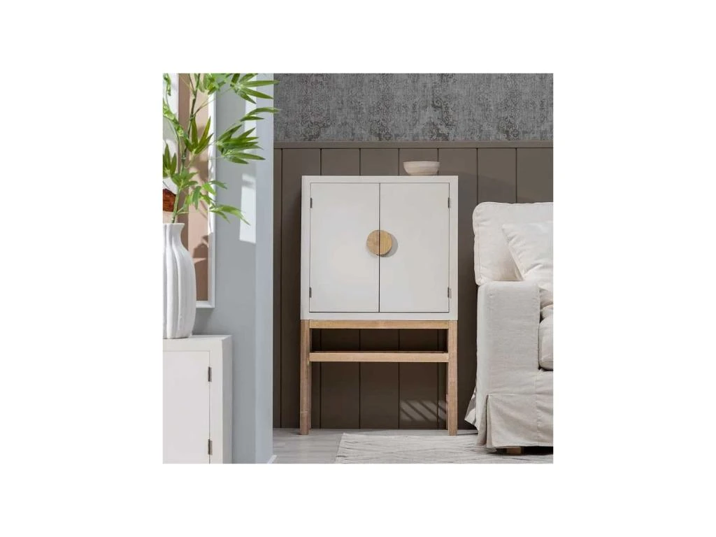 Armoire De Salon 2 Portes 1 Niche Bois/Taupe - ADRIANA 2 Armoire De Salon 2 Portes 1 Niche Bois/Taupe - ADRIANA – Image 2