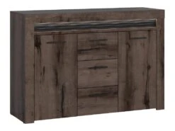 Buffet 2 Portes 3 Tiroirs LED Inclus Caleb Bois