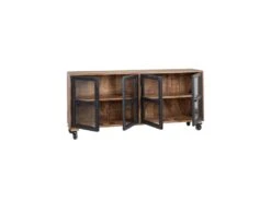 Buffet 4 Portes Vitrées Bois/Noir - JUPLO -Mobilier De Restaurant buffet 17788435