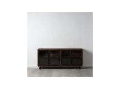 Buffet 4 Portes Vitrées Bois/Noir - JUPLO -Mobilier De Restaurant buffet 17788437