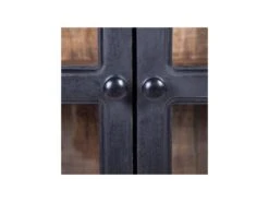 Buffet 4 Portes Vitrées Bois/Noir - JUPLO -Mobilier De Restaurant buffet 17788441