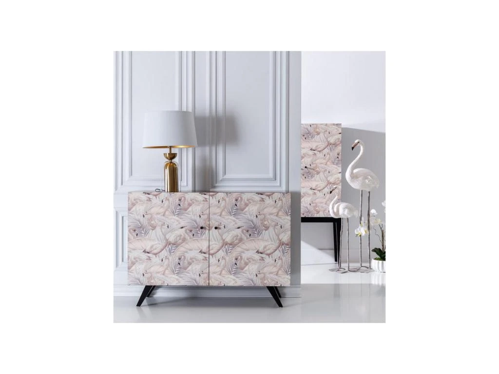 Buffet 2 Portes Flamands Roses/Bois - FLAMENCO 2 Buffet 2 Portes Flamands Roses/Bois - FLAMENCO – Image 2