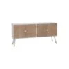 Buffet 4 Portes Bois Massif/Blanc - FLORETTE