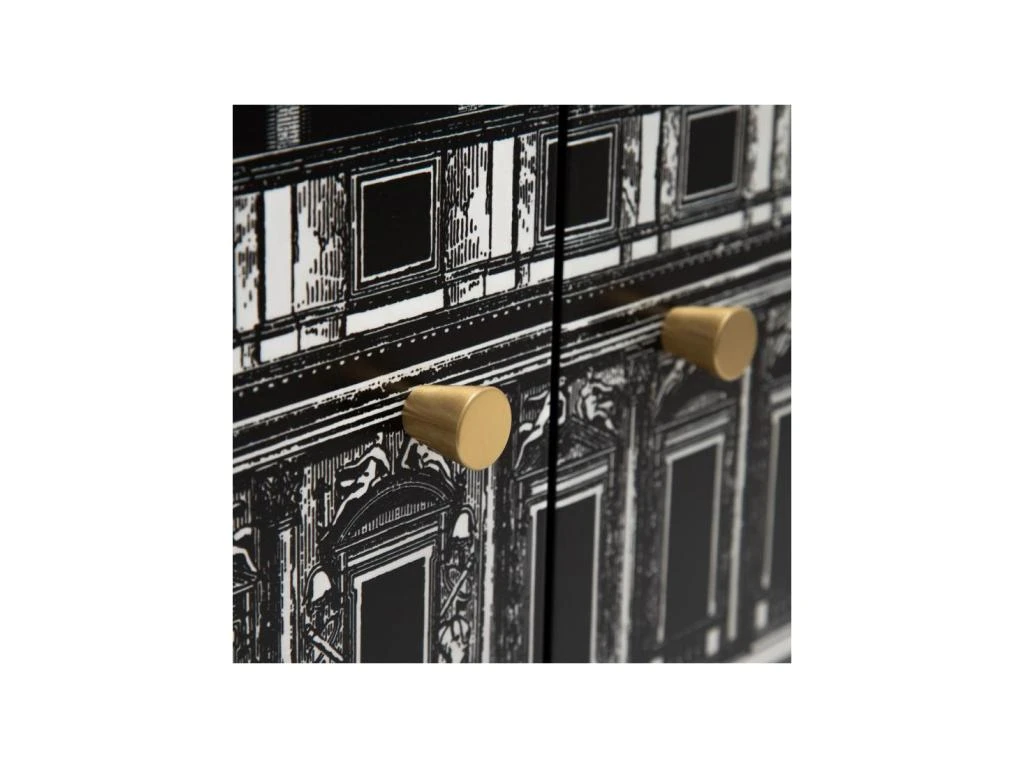 Armoire De Salon 2 Portes Blanc & Noir/Bois - VINTA 5 Armoire De Salon 2 Portes Blanc & Noir/Bois - VINTA – Image 5