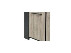 Argentier 4 Portes à LEDs Chêne Délavé/Gris Foncé - PORIRUA -Mobilier De Restaurant buffet 17788993