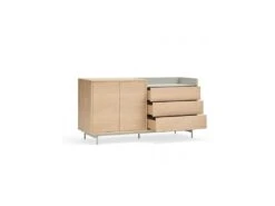 Buffet 2 Portes 3 Tiroirs Chêne Clair/Gris - TEULAT VALLEY -Mobilier De Restaurant buffet 18000919