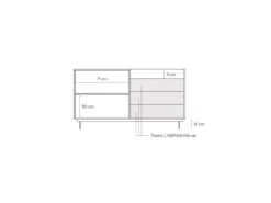 Buffet 2 Portes 3 Tiroirs Chêne Clair/Gris - TEULAT VALLEY -Mobilier De Restaurant buffet 18000921