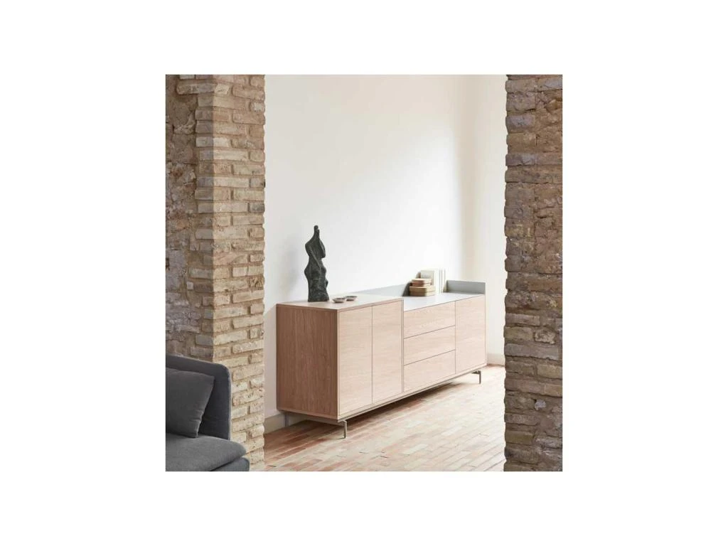 Buffet 3 Portes 3 Tiroirs Chêne Clair/Gris - TEULAT VALLEY 2 Buffet 3 Portes 3 Tiroirs Chêne Clair/Gris - TEULAT VALLEY – Image 2