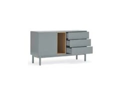 Buffet 1 Porte 3 Tiroirs Laque Gris/Bois - TEULAT CORVO 8 Buffet 1 Porte 3 Tiroirs Laque Gris/Bois - TEULAT CORVO -Mobilier De Restaurant buffet 18001217
