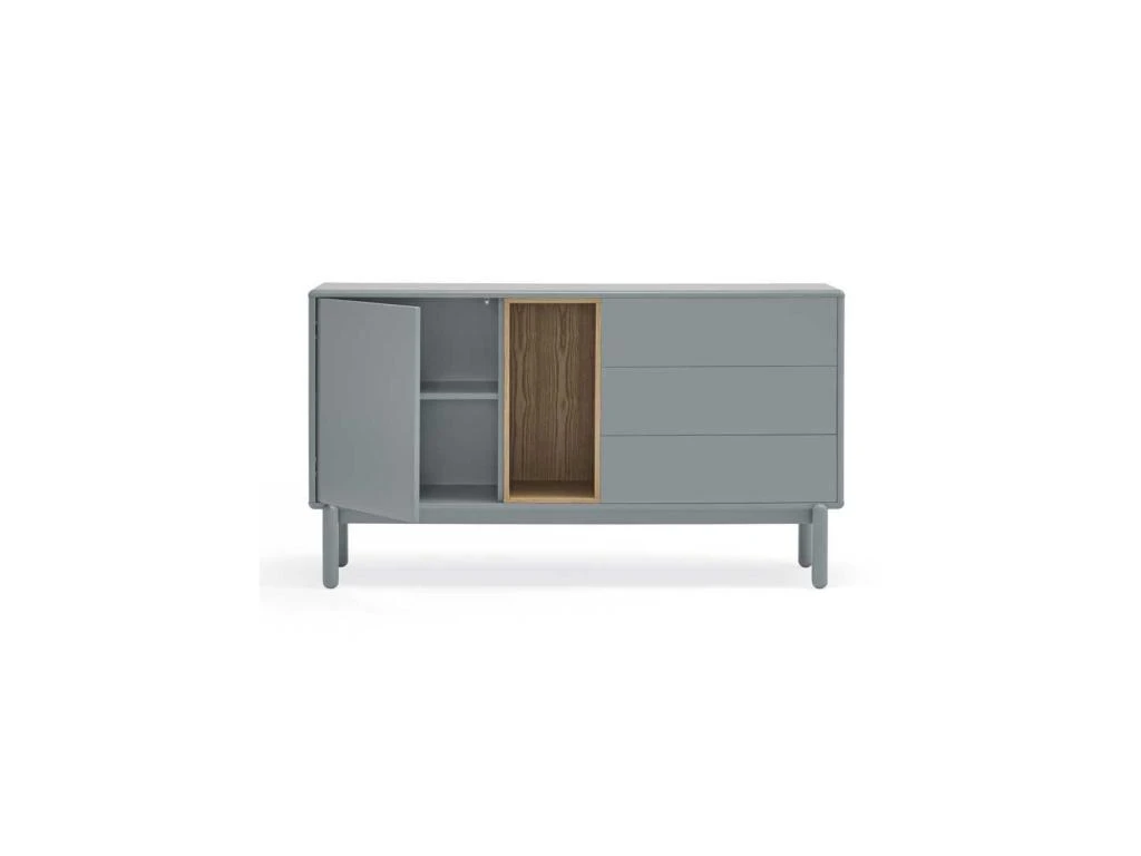 Buffet 1 Porte 3 Tiroirs Laque Gris/Bois - TEULAT CORVO 6 Buffet 1 Porte 3 Tiroirs Laque Gris/Bois - TEULAT CORVO – Image 6