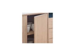 Buffet 2 Portes 3 Tiroirs Chêne Clair/Bleu - TEULAT VALLEY -Mobilier De Restaurant buffet 18001257