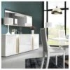 Buffet 4 Portes Blanc Laqué/ Chêne Doré - STAIN
