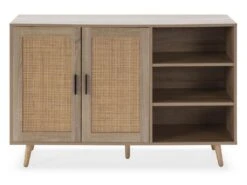 Buffet Dalia 2 Portes Et 3 Niches Couleur Chêne, 120 Cm Longueur -Mobilier De Restaurant buffet 18369909