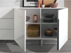 Buffet En Bois Blanc Et Acier Chromé 3051 ANGEL CERDA 17 Buffet En Bois Blanc Et Acier Chromé 3051 ANGEL CERDA -Mobilier De Restaurant buffet 18423785